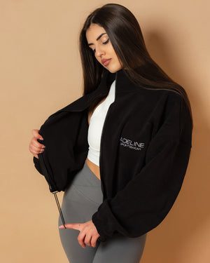 Плюшено кадифено яке в черен цвят