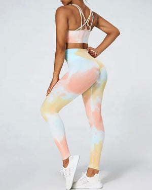 Дълъг шарен клин в синьо-розов цвят с оформящ ефект